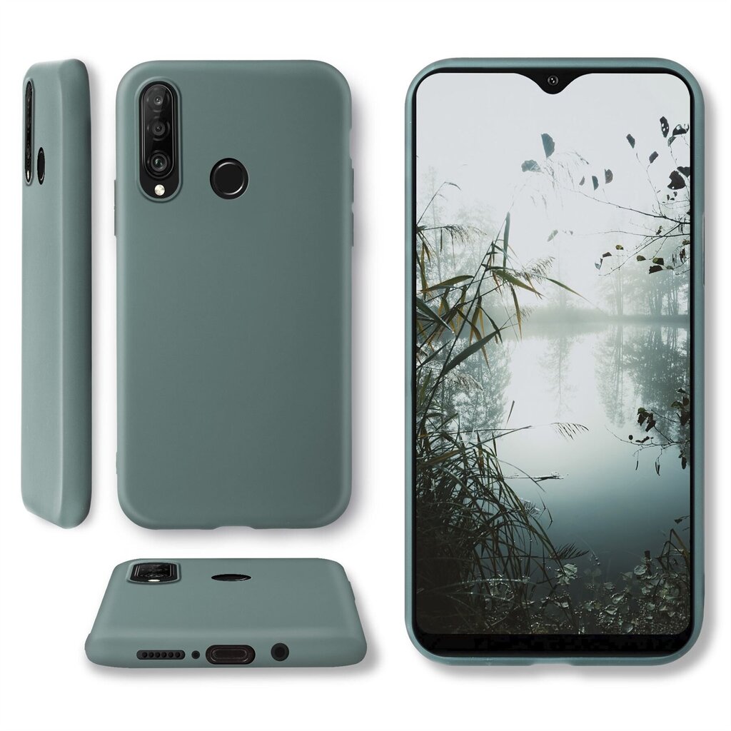 Moozy Minimalist plāns, matēts silikona vāciņš saderīgs ar Huawei P30 Lite telefona modeli, Pelēkzils cena un informācija | Telefonu vāciņi, maciņi | 220.lv