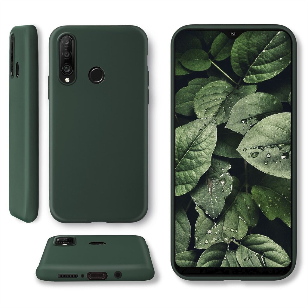 Moozy Minimalist plāns, matēts silikona vāciņš saderīgs ar Huawei P30 Lite telefona modeli, Tumši zaļš cena un informācija | Telefonu vāciņi, maciņi | 220.lv