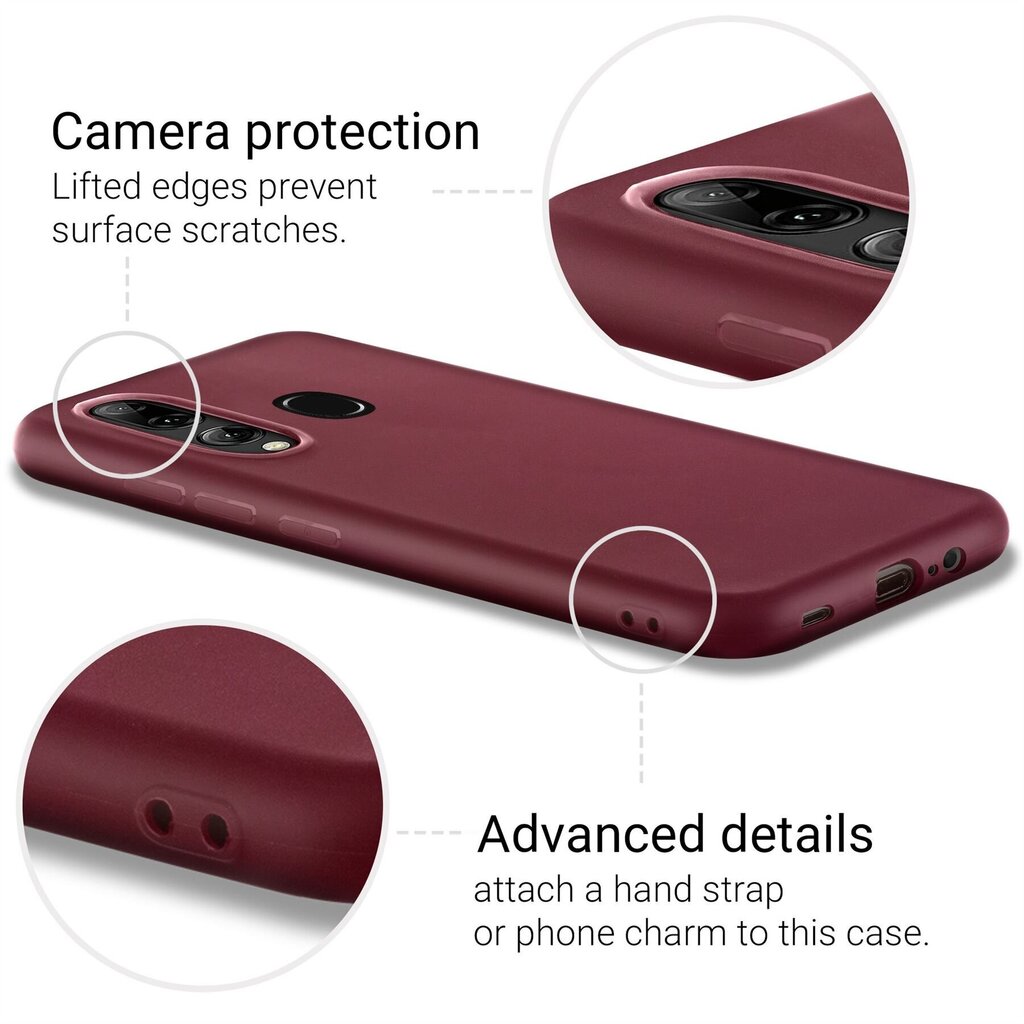 Moozy Minimalist plāns, matēts silikona vāciņš saderīgs ar Huawei P Smart Plus 2019 un Honor 20 Lite telefona modeli, Vīna sarkans цена и информация | Telefonu vāciņi, maciņi | 220.lv