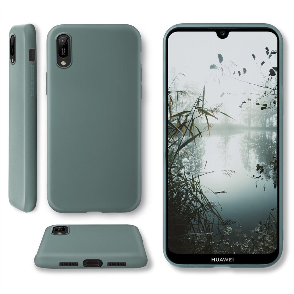Moozy Minimalist plāns, matēts silikona vāciņš saderīgs ar Huawei Y6 2019 telefona modeli, Pelēkzils цена и информация | Telefonu vāciņi, maciņi | 220.lv