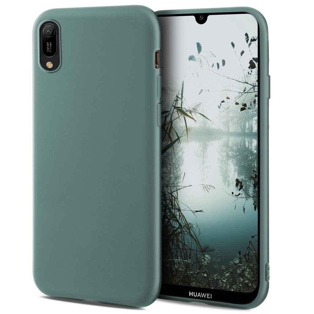 Силиконовый чехол Moozy Minimalist для Huawei Y6 2019, тонкий и матовый  чехол из силикона TPU, серо-голубой цена | 220.lv