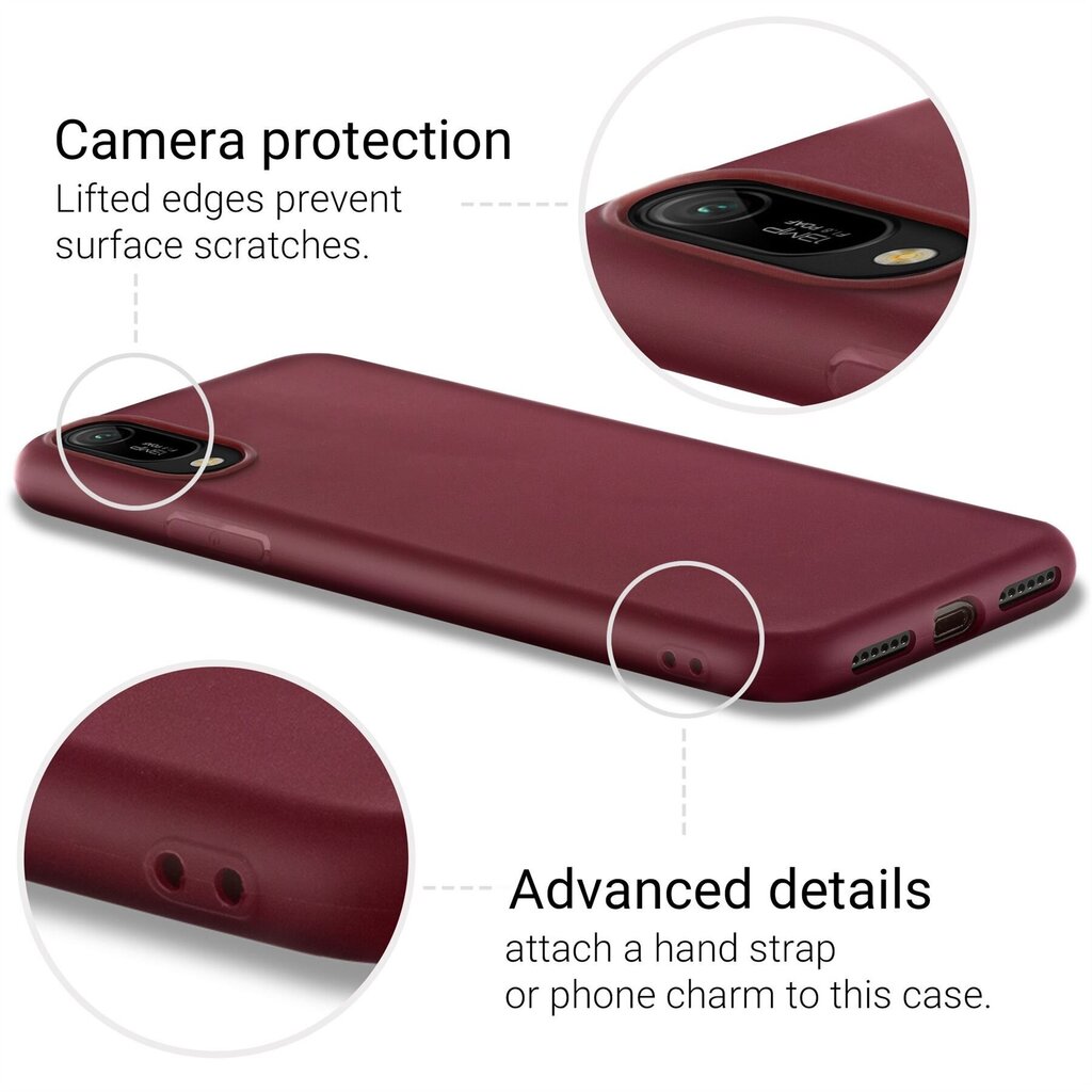Moozy Minimalist plāns, matēts silikona vāciņš saderīgs ar Huawei Y6 2019 telefona modeli, Vīna sarkans cena un informācija | Telefonu vāciņi, maciņi | 220.lv