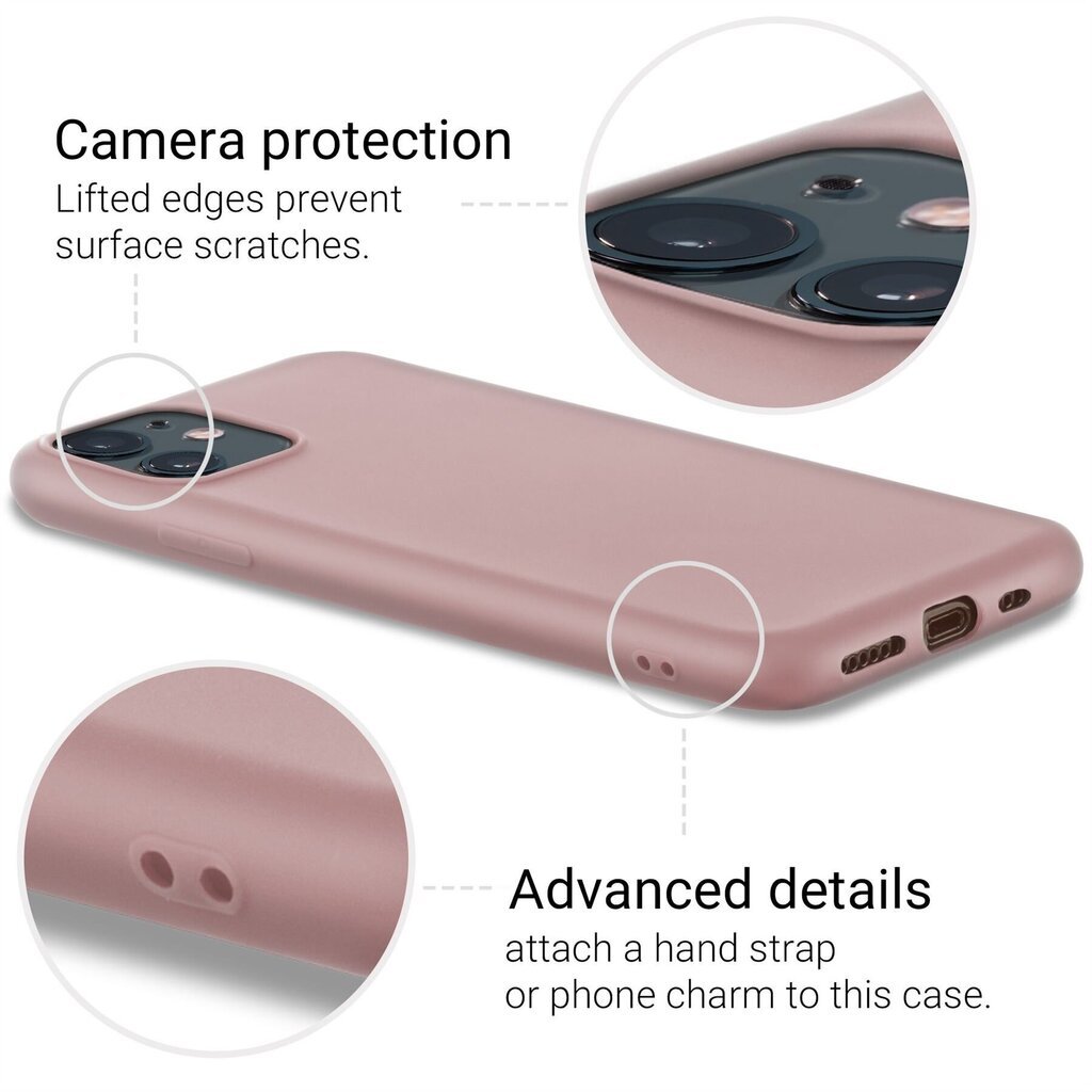 Moozy Minimalist plāns, matēts silikona vāciņš saderīgs ar iPhone 11 telefona modeli, Rozīgi bēšs cena un informācija | Telefonu vāciņi, maciņi | 220.lv