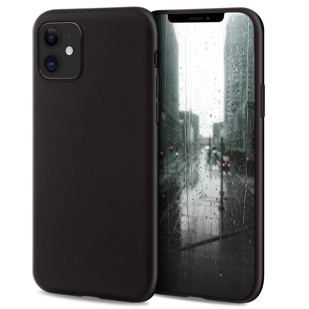 Moozy Minimalist plāns, matēts silikona vāciņš saderīgs ar iPhone 11 telefona modeli, Melns цена и информация | Telefonu vāciņi, maciņi | 220.lv