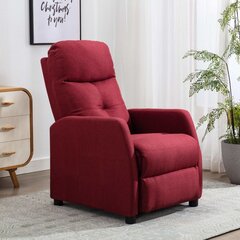 vidaXL atpūtas krēsls, atgāžams, vīnsarkans audums cena un informācija | Atpūtas krēsli | 220.lv