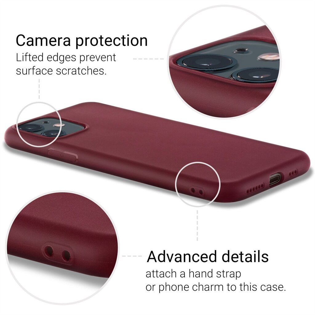 Moozy Minimalist plāns, matēts silikona vāciņš saderīgs ar iPhone 11 telefona modeli, Vīna sarkans цена и информация | Telefonu vāciņi, maciņi | 220.lv