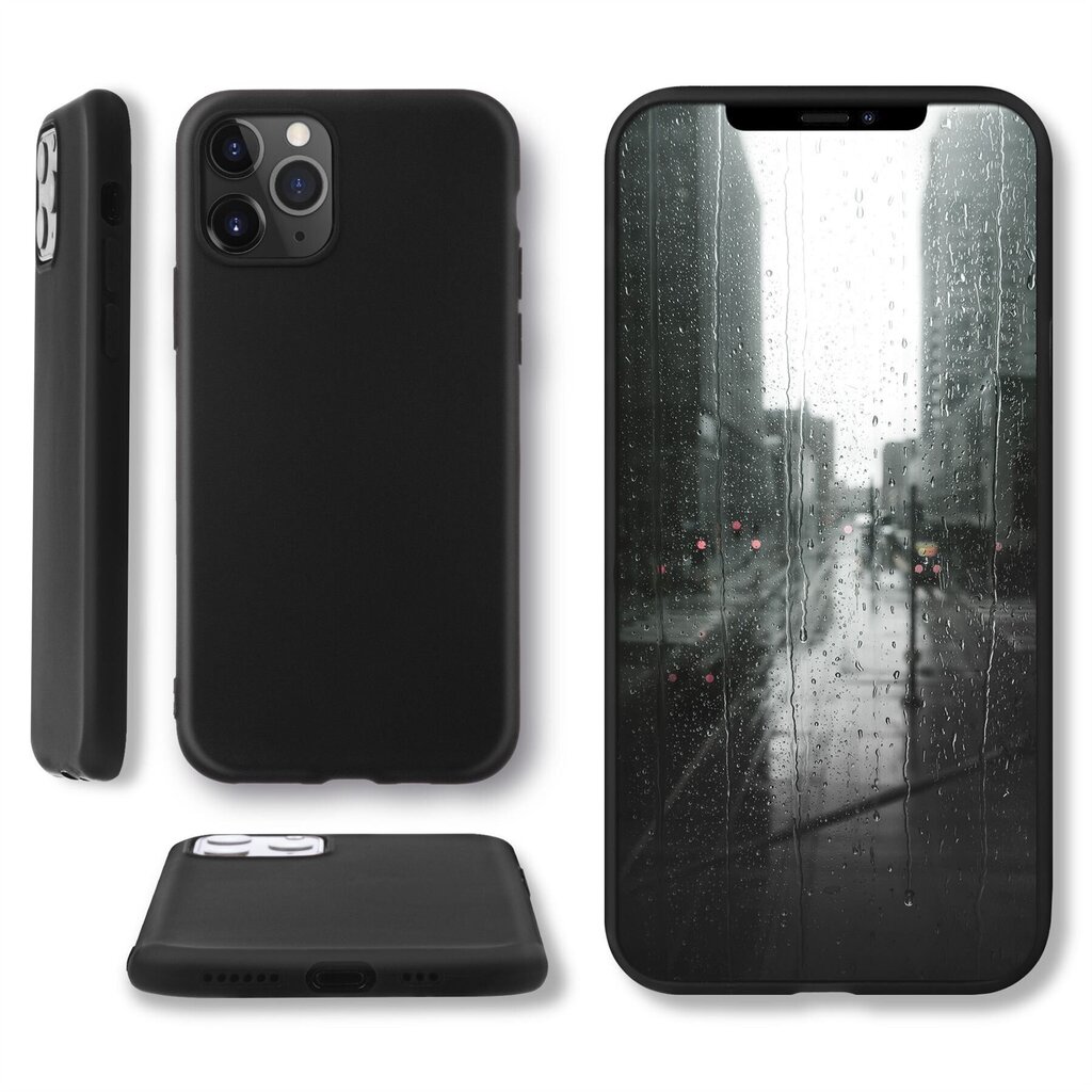 Moozy Minimalist plāns, matēts silikona vāciņš saderīgs ar iPhone 11 Pro Max telefona modeli, Melns cena un informācija | Telefonu vāciņi, maciņi | 220.lv