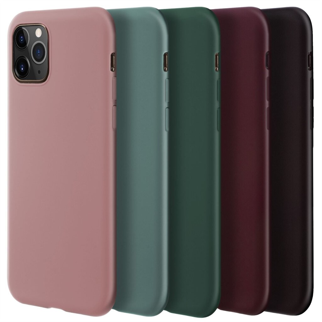 Силиконовый чехол Moozy Minimalist для iPhone 11 Pro Max, тонкий и матовый  чехол из силикона TPU, темно-зеленый цена | 220.lv