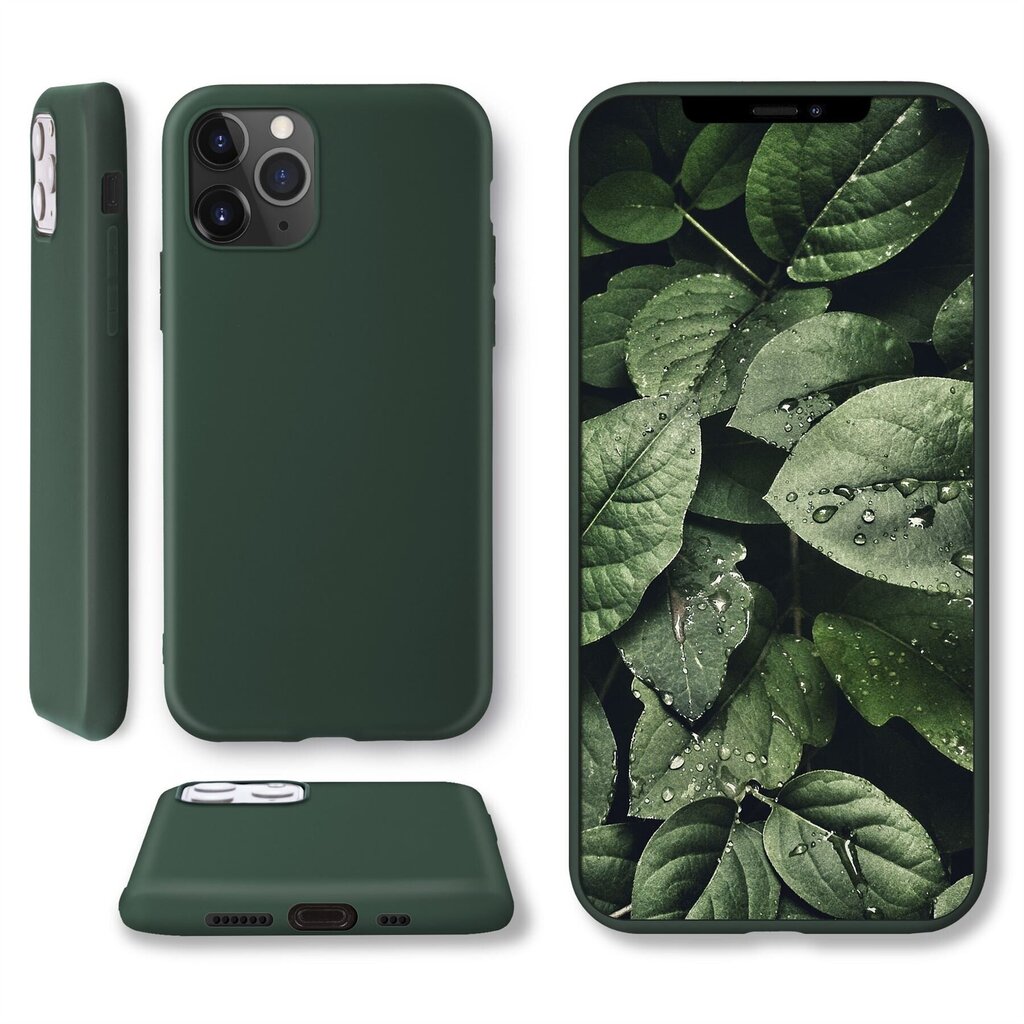 Moozy Minimalist plāns, matēts silikona vāciņš saderīgs ar iPhone 11 Pro telefona modeli, Tumši zaļš cena un informācija | Telefonu vāciņi, maciņi | 220.lv