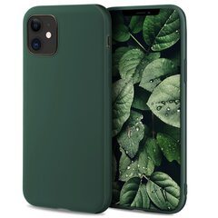 Moozy Minimalist plāns, matēts silikona vāciņš saderīgs ar iPhone 12, iPhone 12 Pro telefona modeli, Tumši zaļš cena un informācija | Telefonu vāciņi, maciņi | 220.lv