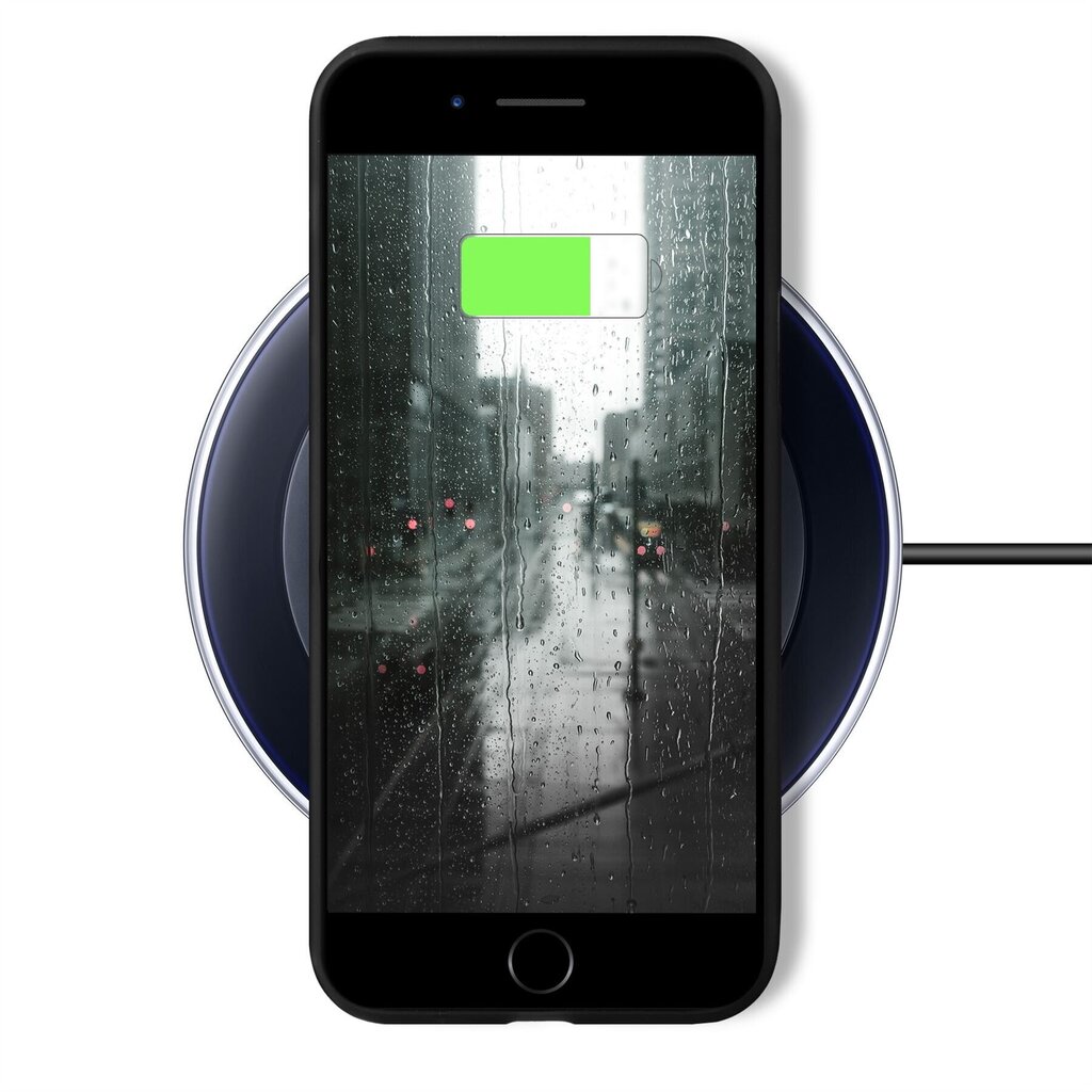 Moozy Minimalist plāns, matēts silikona vāciņš saderīgs ar iPhone SE 2020, iPhone 8 un iPhone 7 telefona modeli, Melns цена и информация | Telefonu vāciņi, maciņi | 220.lv