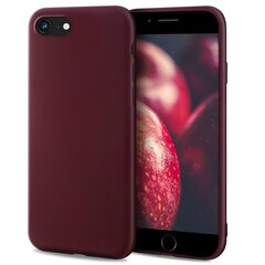 Moozy Minimalist plāns, matēts silikona vāciņš saderīgs ar iPhone SE 2020, iPhone 8 un iPhone 7 telefona modeli, Vīna sarkans cena un informācija | Telefonu vāciņi, maciņi | 220.lv