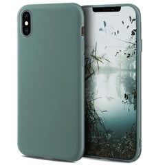 Силиконовый чехол Moozy Minimalist для iPhone X и iPhone XS, тонкий и матовый чехол из силикона TPU, серо-голубой цена и информация | Чехлы для телефонов | 220.lv