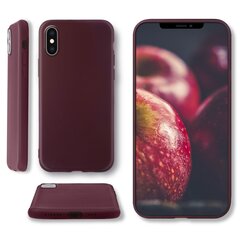 Силиконовый чехол Moozy Minimalist для iPhone X и iPhone XS, тонкий и матовый чехол из силикона TPU, винно-красный цена и информация | Чехлы для телефонов | 220.lv