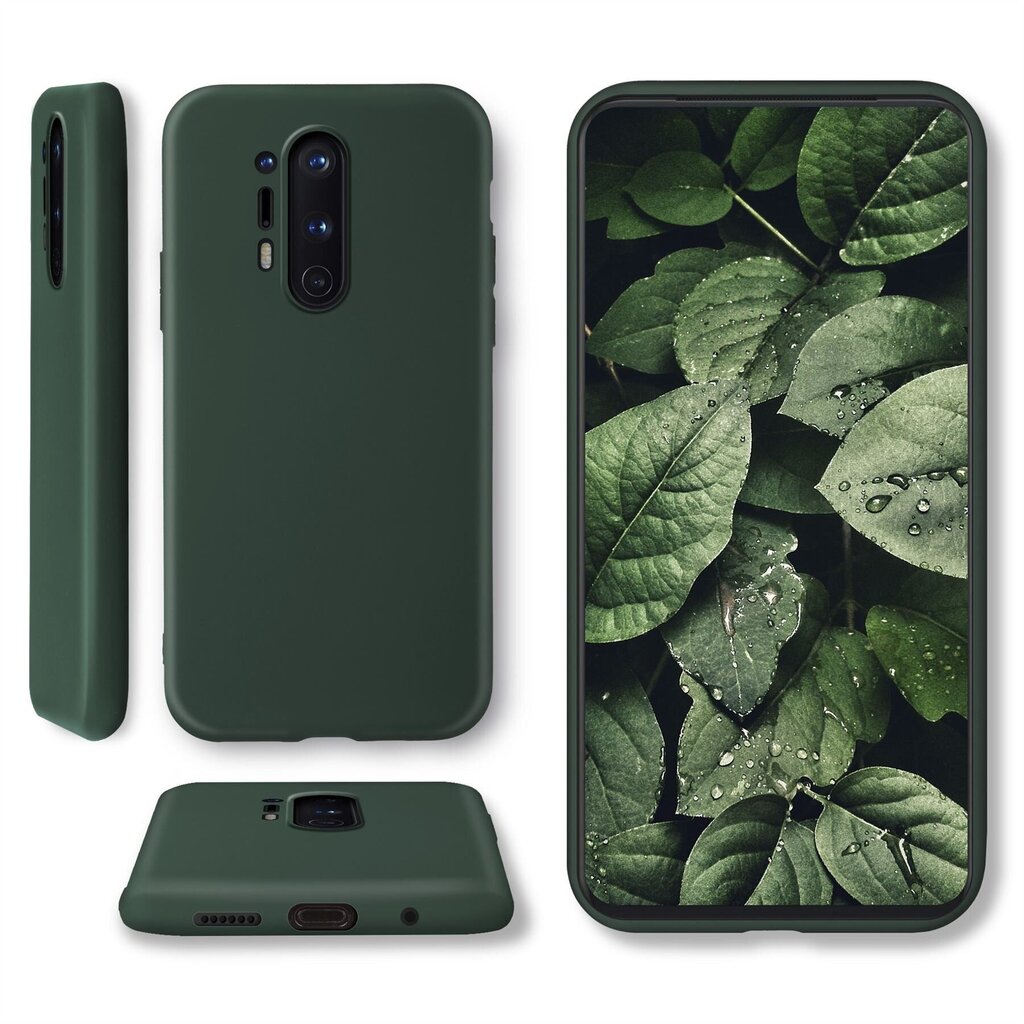 Moozy Minimalist plāns, matēts silikona vāciņš saderīgs ar OnePlus 8 Pro telefona modeli, Tumši zaļš cena un informācija | Telefonu vāciņi, maciņi | 220.lv
