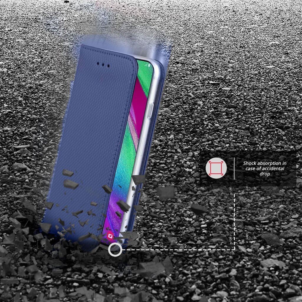 Moozy magnētisks telefona maciņš ar karšu turētāju un statīva funkciju saderīgs ar Samsung A40 telefona modeli - Tumši zils cena un informācija | Telefonu vāciņi, maciņi | 220.lv