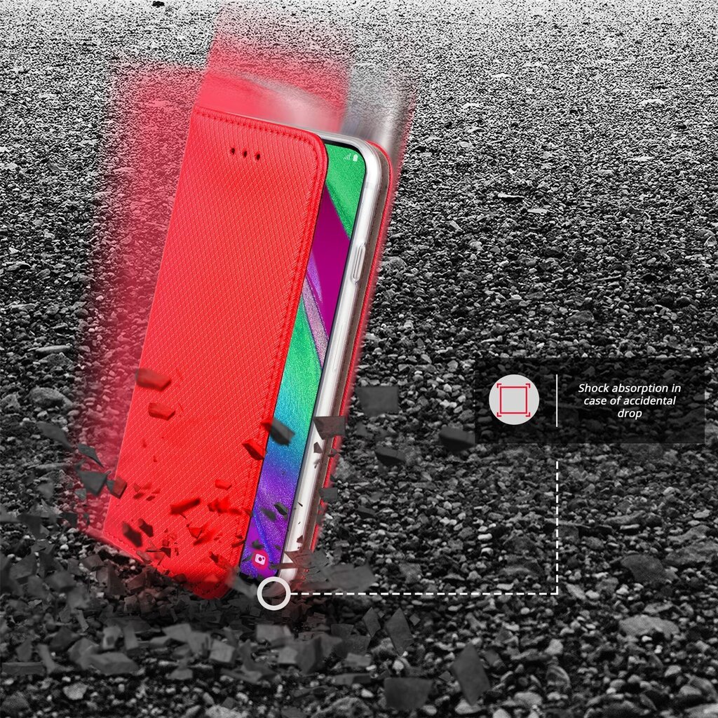 Moozy magnētisks telefona maciņš ar karšu turētāju un statīva funkciju saderīgs ar Samsung A40 telefona modeli - Sarkans cena un informācija | Telefonu vāciņi, maciņi | 220.lv