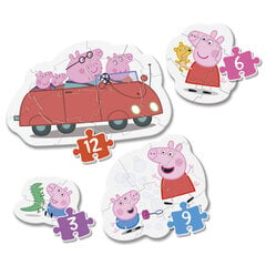 Набор головоломок Clementoni My First Puzzle Свинка Пеппа (Peppa Pig), 3-6-9-12 д. цена и информация | Пазлы | 220.lv