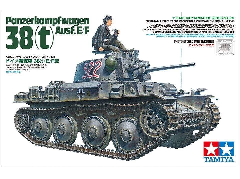 Tamiya - Pz.Kpfw.38(t) Ausf. E/F, 1/35, 35369 цена и информация | Konstruktori | 220.lv