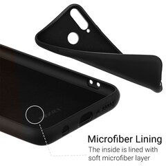 Moozy Lifestyle telefona vāciņš saderīgs ar Huawei P30 Lite – augstvērtīga silikona apvalks ar matētu virsmu un mīkstu mikrošķiedras oderi, Melns cena un informācija | Telefonu vāciņi, maciņi | 220.lv