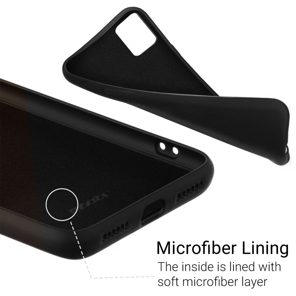 Moozy Lifestyle telefona vāciņš saderīgs ar iPhone 11 – augstvērtīga silikona apvalks ar matētu virsmu un mīkstu mikrošķiedras oderi, Melns cena un informācija | Telefonu vāciņi, maciņi | 220.lv