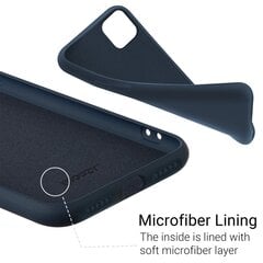Чехол Moozy Lifestyle для iPhone 11, силиконовый чехол с матовым покрытием и подкладкой из мягкой микрофибры, полуночно-синий цена и информация | Чехлы для телефонов | 220.lv