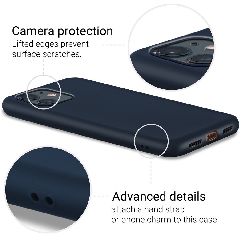 Moozy Lifestyle telefona vāciņš saderīgs ar iPhone 12 mini – augstvērtīga silikona apvalks ar matētu virsmu un mīkstu mikrošķiedras oderi, Pusnakts zils cena un informācija | Telefonu vāciņi, maciņi | 220.lv