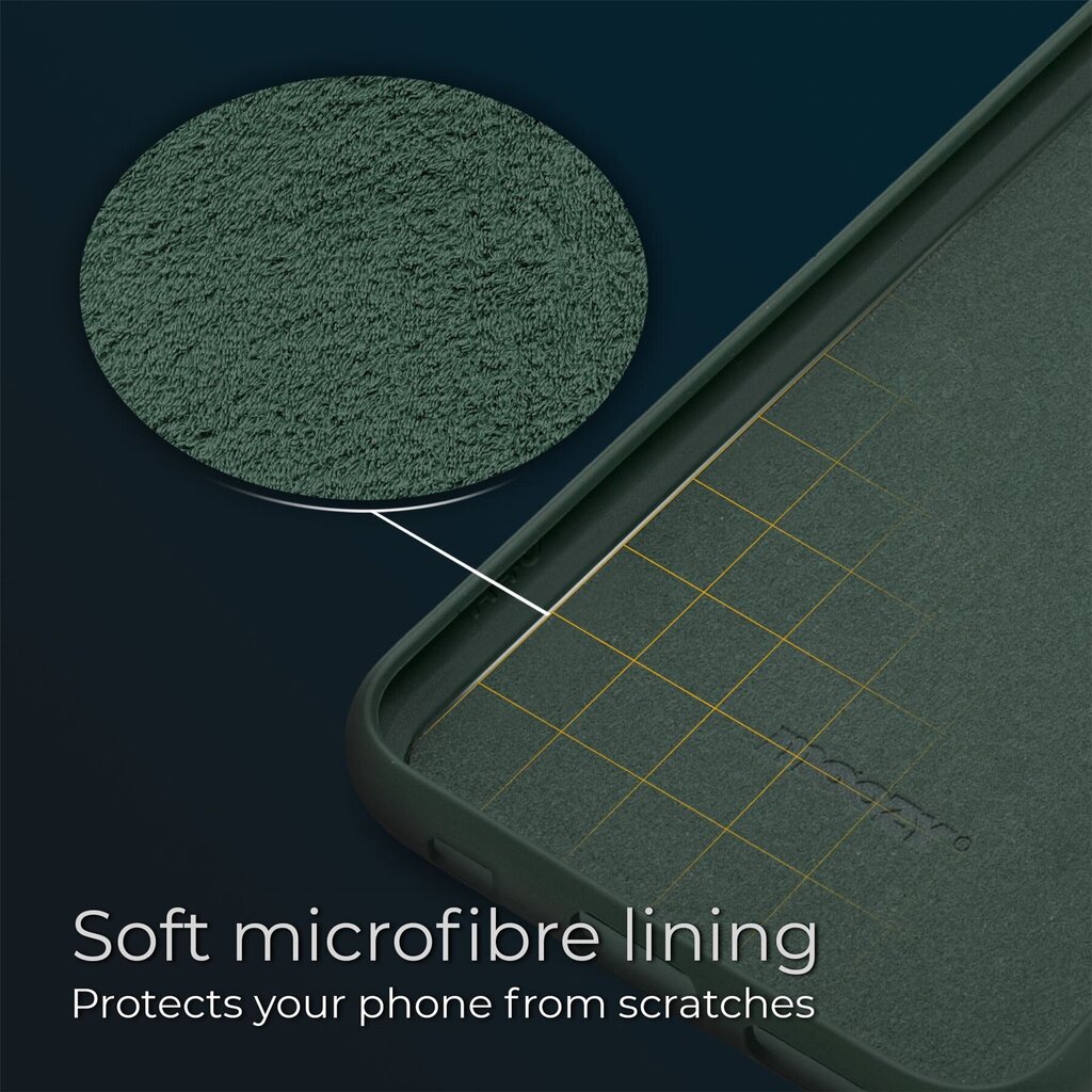 Moozy Lifestyle telefona vāciņš saderīgs ar iPhone 12 mini – augstvērtīga silikona apvalks ar matētu virsmu un mīkstu mikrošķiedras oderi, Tumši zaļš cena un informācija | Telefonu vāciņi, maciņi | 220.lv