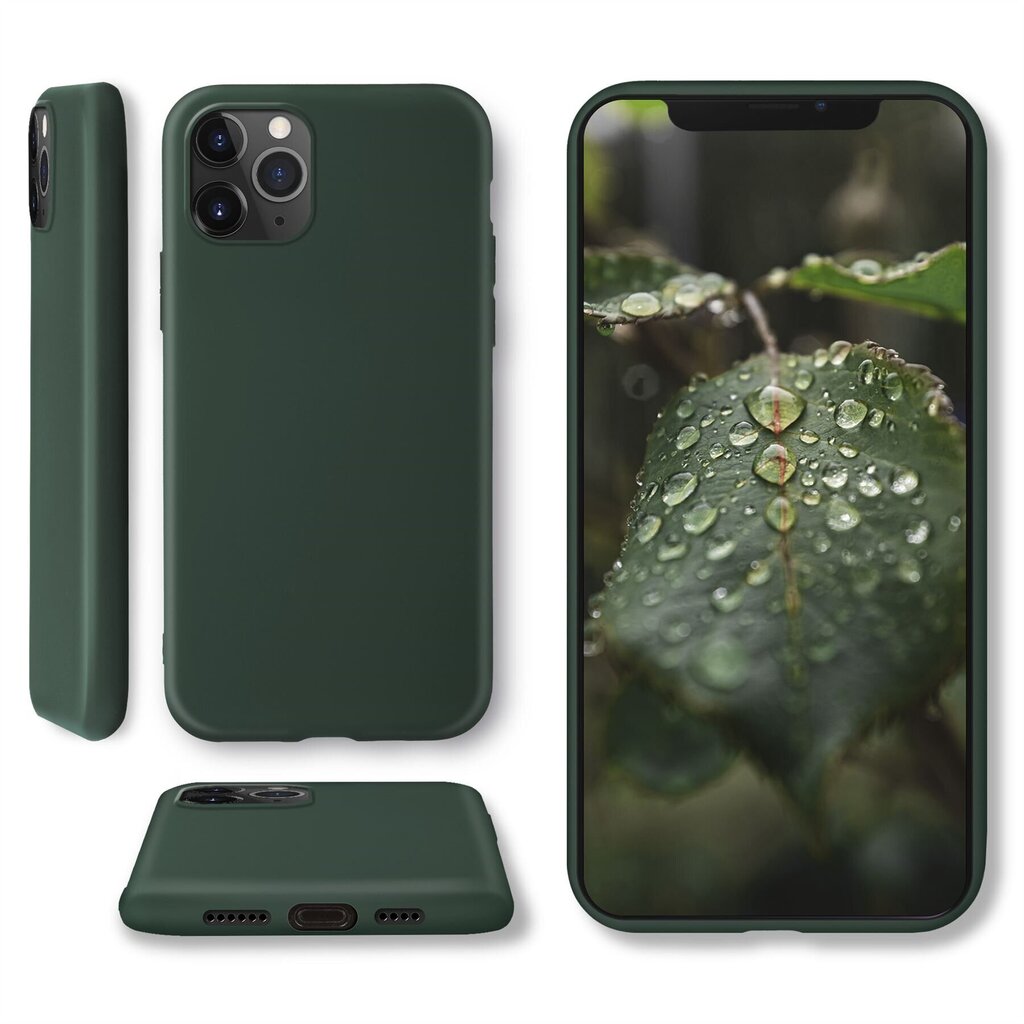 Чехол Moozy Lifestyle для iPhone 12 Pro Max, силиконовый чехол с матовым  покрытием и подкладкой из мягкой микрофибры, темно-зеленый цена | 220.lv