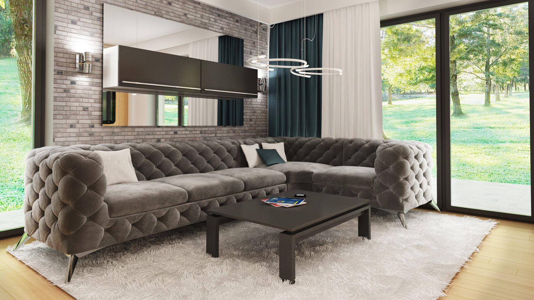 Stūra dīvāns Ropez Chelsea 3+1, zaļš cena un informācija | Stūra dīvāni | 220.lv
