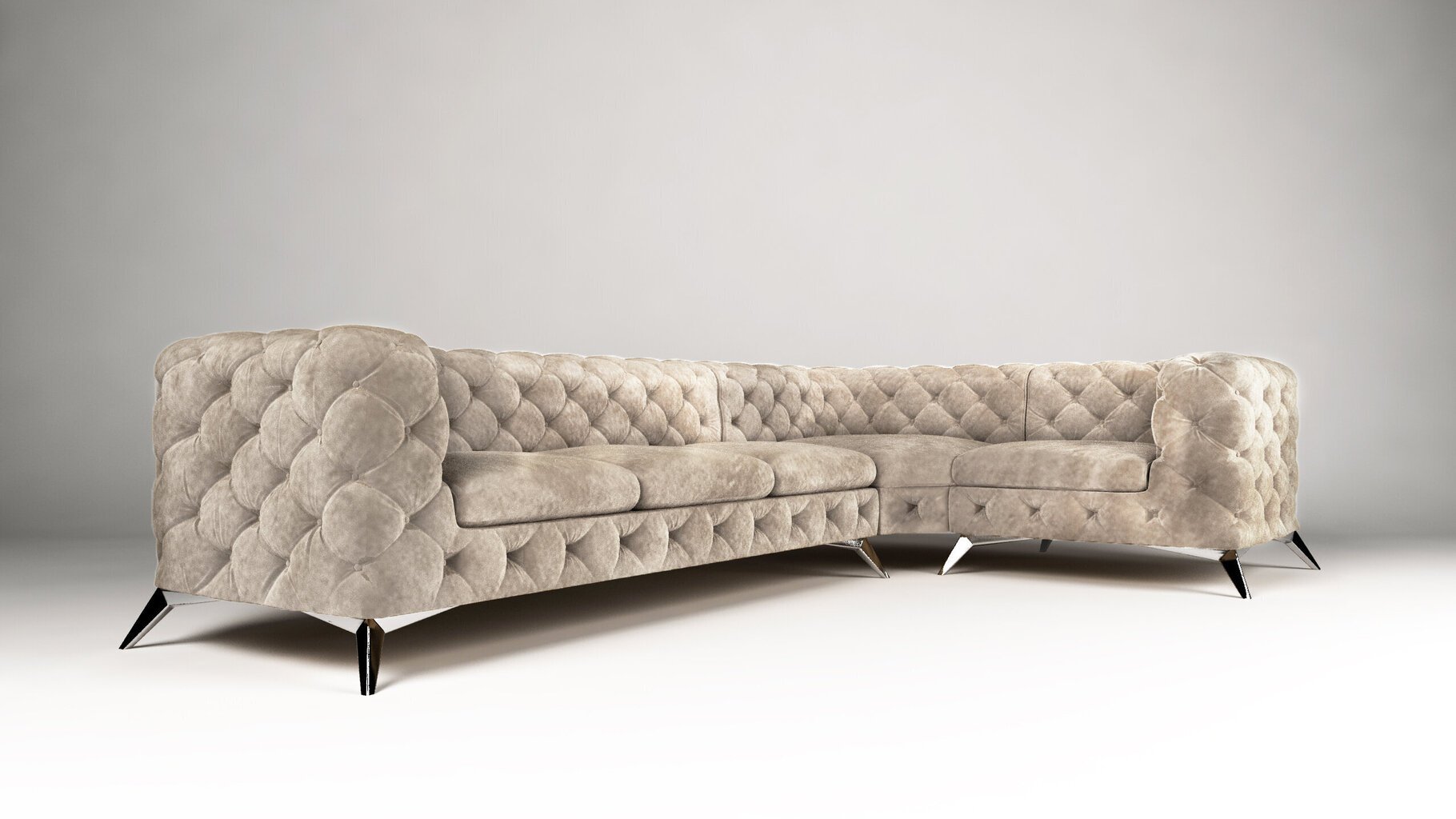 Stūra dīvāns Ropez Chelsea 3+1, smilškrāsas cena un informācija | Stūra dīvāni | 220.lv