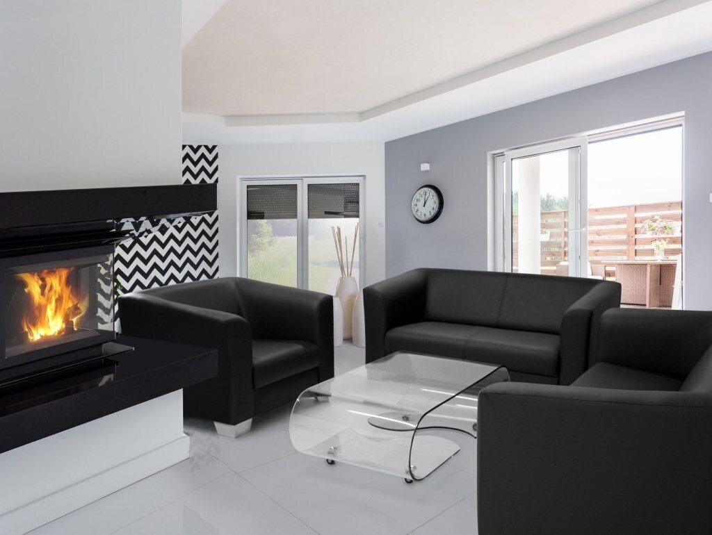 Mīksto mēbeļu komplekts Ropez Chicago 3+2+1, melns cena un informācija | Dīvānu komplekti | 220.lv