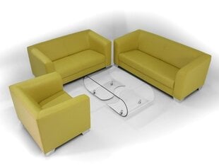 Mīksto mēbeļu komplekts Ropez Chicago 3+2+1, dzeltens cena un informācija | Dīvānu komplekti | 220.lv