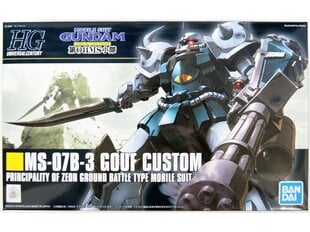 Сборная пластиковая модель Bandai - HGUC MS-07B-3 Gouf Custom Principality of Zeon Ground Battle Type Mobile Suit, 1/144, 59165 цена и информация | Конструкторы и кубики | 220.lv