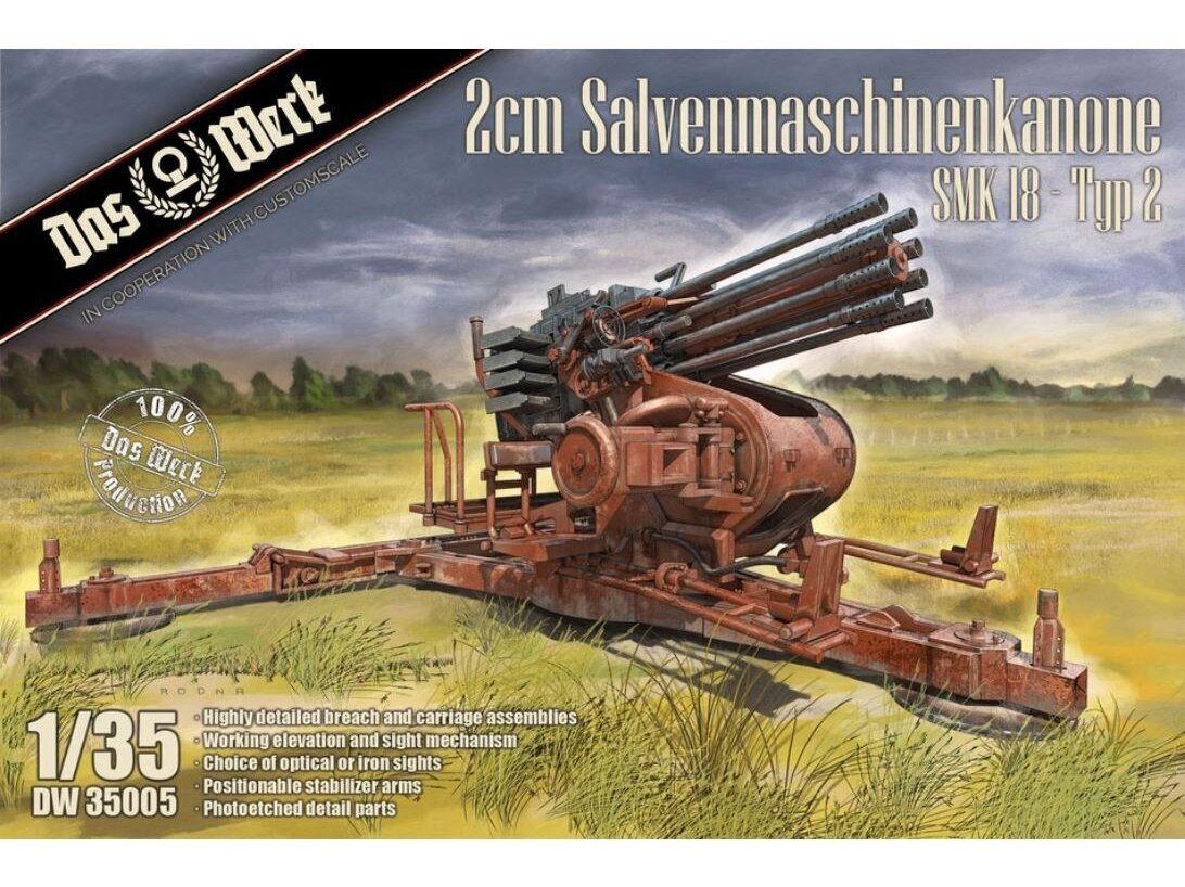 Das Werk - 2cm Salvenmaschinenkanone SMK 18 - Typ 2, 1/35, 35005 cena un informācija | Konstruktori | 220.lv