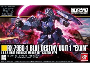 Bandai - HGUC The Blue Destiny RX-79BD-1 Blue Destiny Unit 1 "Exam", 1/144, 16740 цена и информация | Конструкторы и кубики | 220.lv