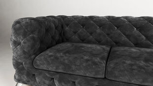 Stūra dīvāns Ropez Chelsea 3+1, melns cena un informācija | Stūra dīvāni | 220.lv