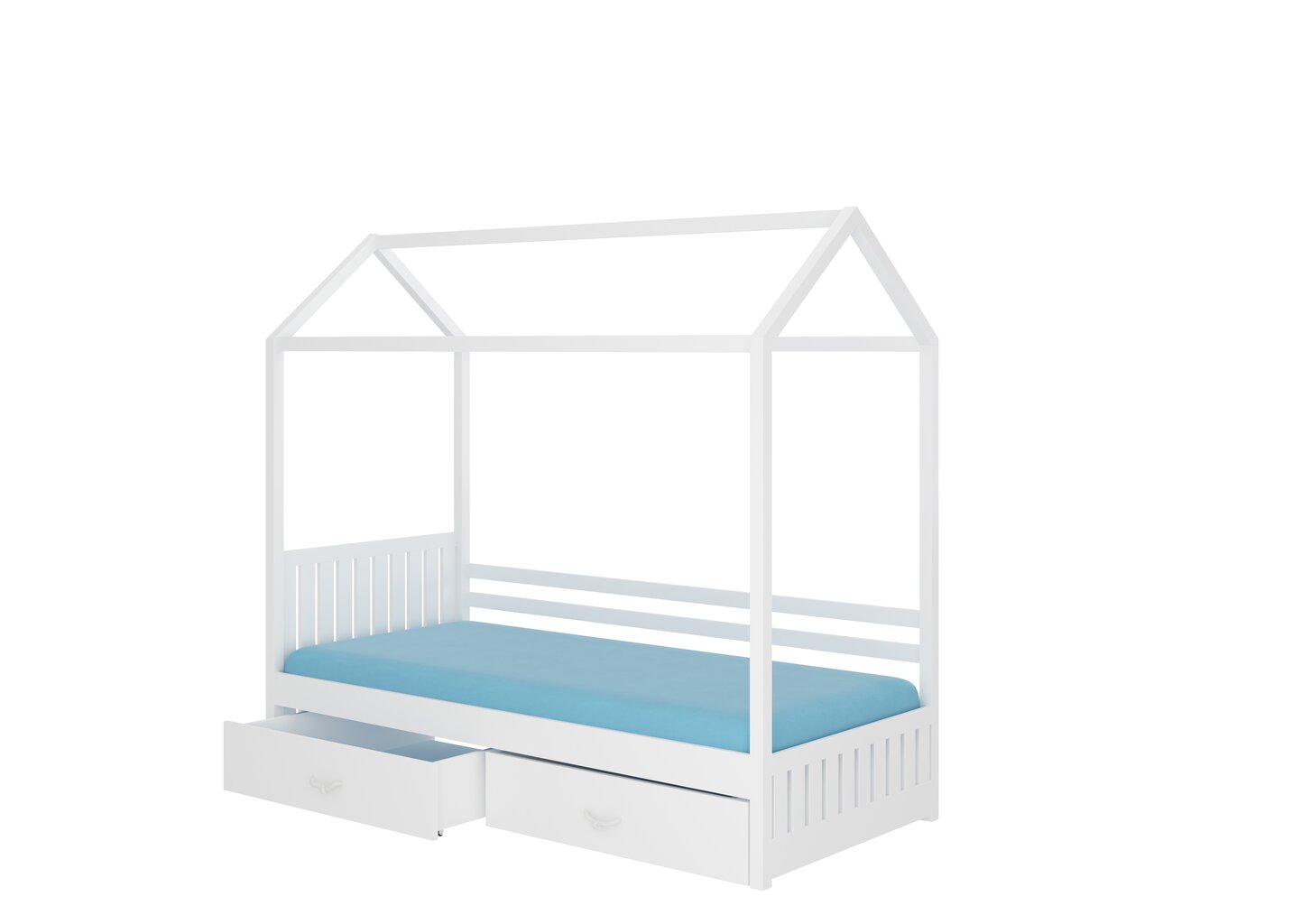 Gulta ADRK Furniture Rose 90x200 cm ar baldahīnu, balta/rozā цена и информация | Bērnu gultas | 220.lv