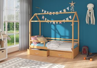 Gulta ADRK Furniture Rose 80x190 cm ar sānu aizsardzību, brūna цена и информация | Детские кровати | 220.lv