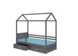 Gulta ADRK Furniture Rose 80x190 cm ar sānu aizsardzību, tumši pelēka cena un informācija | Bērnu gultas | 220.lv