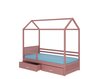 Gulta ADRK Furniture Rose 80x190 cm ar sānu aizsardzību, rozā cena un informācija | Bērnu gultas | 220.lv
