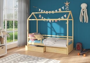 Кровать ADRK Furniture Rose 80x190 см с боковой защитой, светло-коричневая цена и информация | Детские кровати | 220.lv