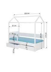 Кровать ADRK Furniture Rose 90x200 см с боковой защитой, ольха цена и информация | Детские кровати | 220.lv