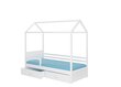 Gulta ADRK Furniture Rose 90x200 cm ar baldahīnu un sānu aizsardzību, balta/zila cena un informācija | Bērnu gultas | 220.lv