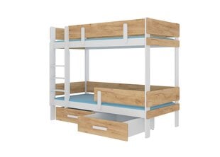 Двухъярусная кровать ADRK Furniture Etiona 80x180cm, белая/коричневя цена и информация | Детские кровати | 220.lv