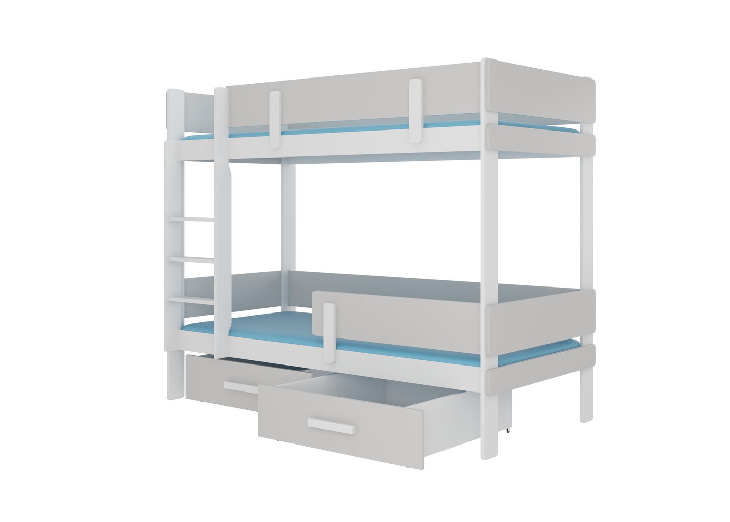 Divstāvu gulta ADRK Furniture Etiona 80x180cm, balta/pelēka cena un informācija | Bērnu gultas | 220.lv