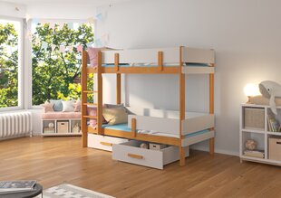 Двухъярусная кровать ADRK Furniture Etiona 80x180см, коричневая/серая цена и информация | Детские кровати | 220.lv