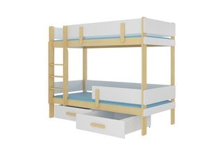 Кровать двухъярусная ADRK Furniture Etiona 90x200 см, светло-коричневая/белая цена и информация | Детские кровати | 220.lv