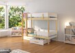 Divstāvu gulta ADRK Furniture Etiona 90x200cm, gaiši brūna/balta cena un informācija | Bērnu gultas | 220.lv