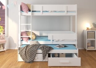 Кровать двухъярусная ADRK Furniture Etapo 80x180 см, коричневая/белая цена и информация | Детские кровати | 220.lv